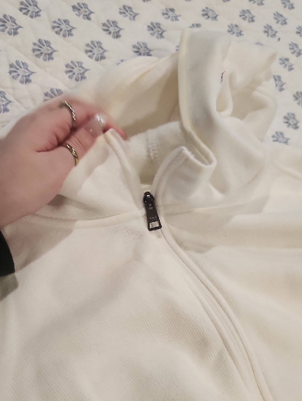 Andrew Marc Cream Teddy Jacket with Funnel Neck - Picture 5 of 6